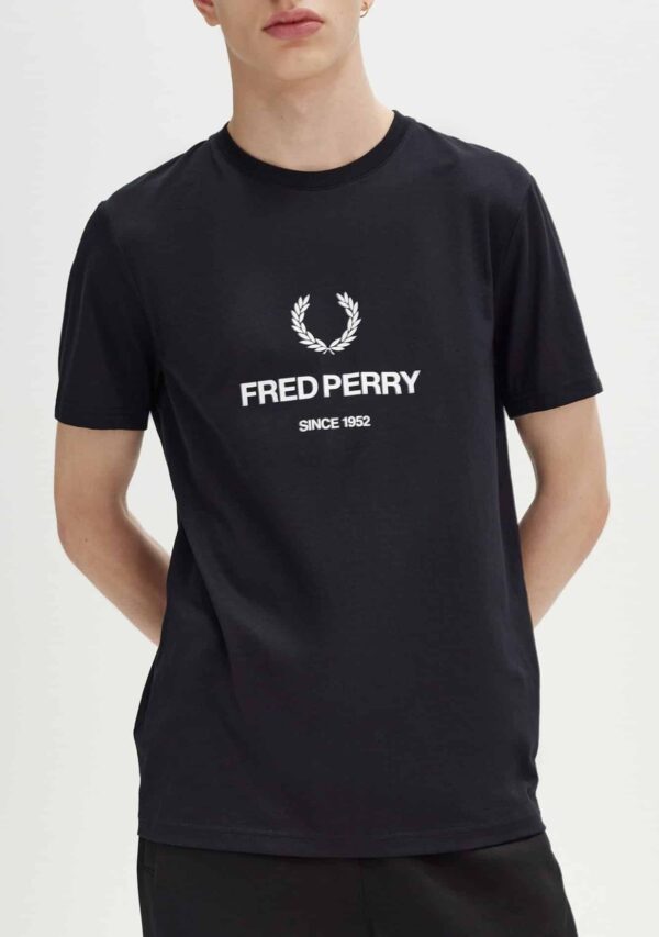 Fred Perry Graphic T-Shirt M 8588 Black 102