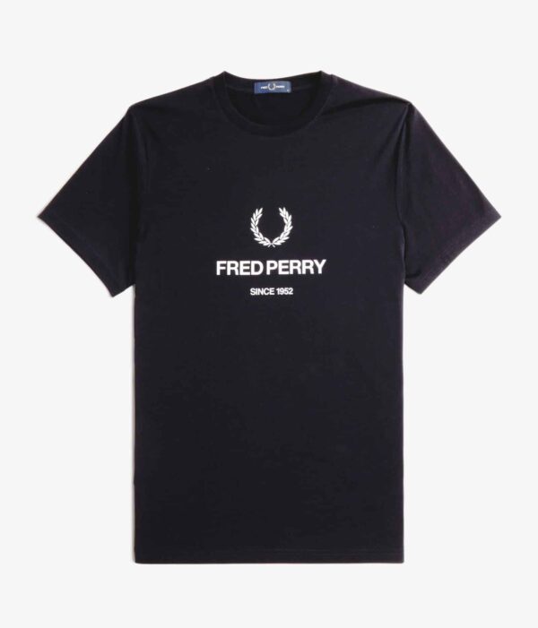 Fred Perry Graphic T-Shirt M 8588 Black 102 - Image 4