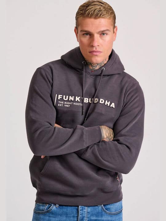 Ανδρικό φούτερ με κουκούλα και 3D branded τύπωμα FUNKY BUDDHA FBM010-015-06 (Copy)