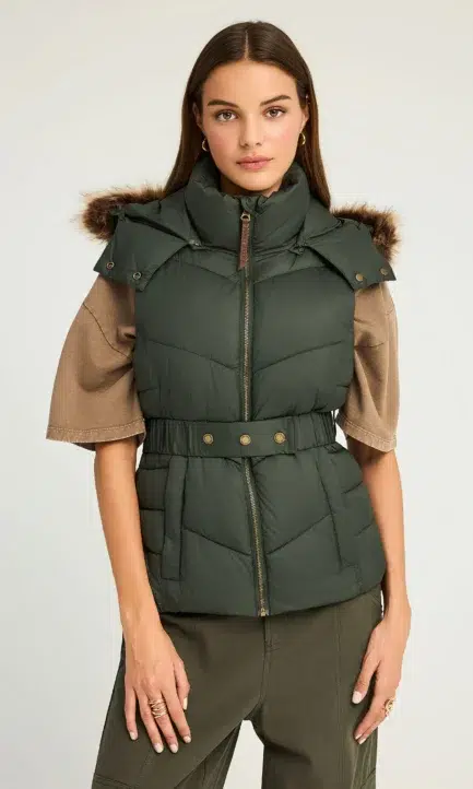 Funky Buddha Γυναικείο Αμάνικο Μπουφάν με Κουκούλα FBL012-102-01