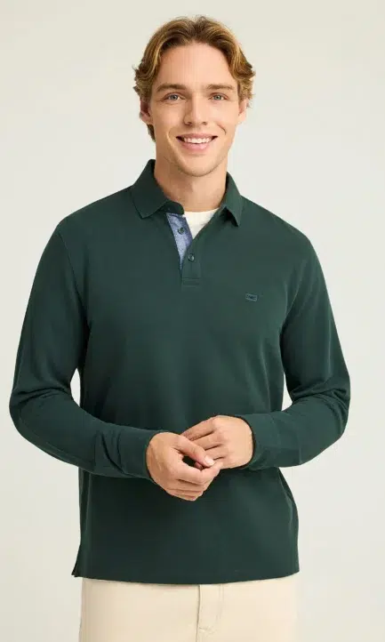 Funky Buddha Ανδρική Polo Μακρυμάνικη Μπλούζα FBM012-001-11