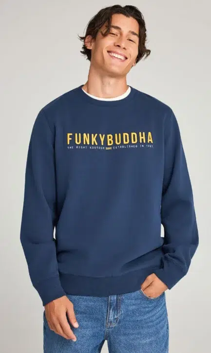 Funky Buddha Ανδρικό Φούτερ με Λαιμόκοψη FBM012-004-06