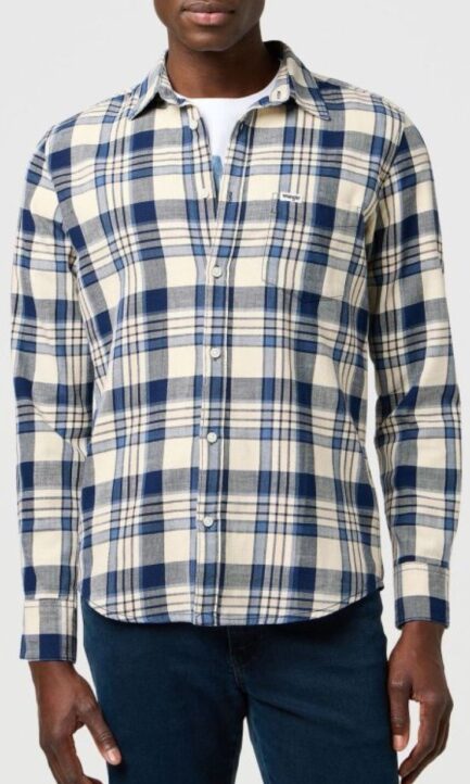 Wrangler 1PKT Indigo Shirt Ανδρικό Πουκάμισο 112371652
